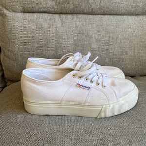 Superga Platform Low Top Sneakers 40 White
